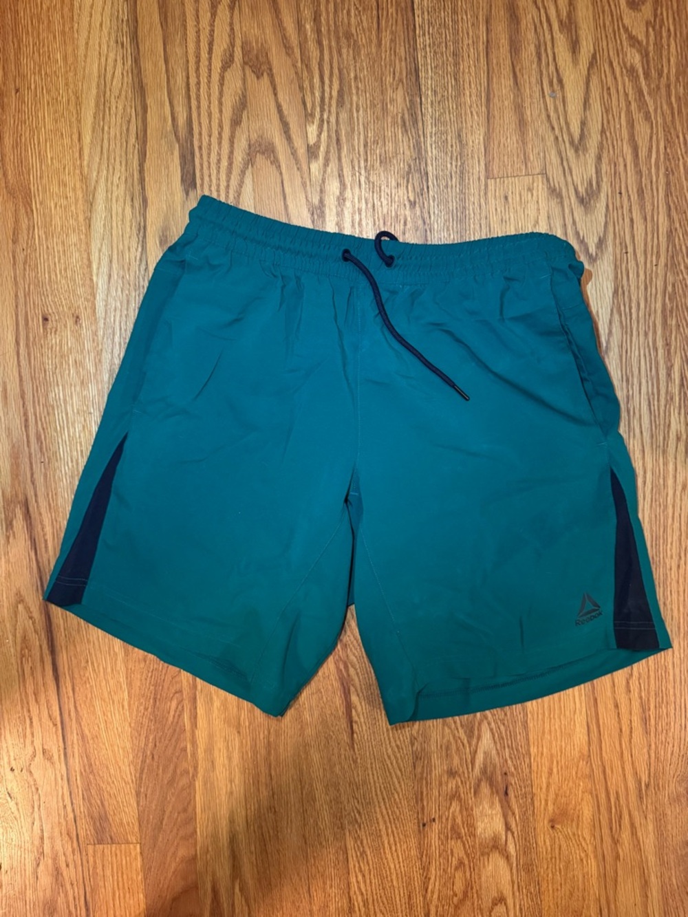 Reebok Men's Teal Athletic Shorts with Navy Trim